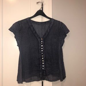 Sheer blue boutique top